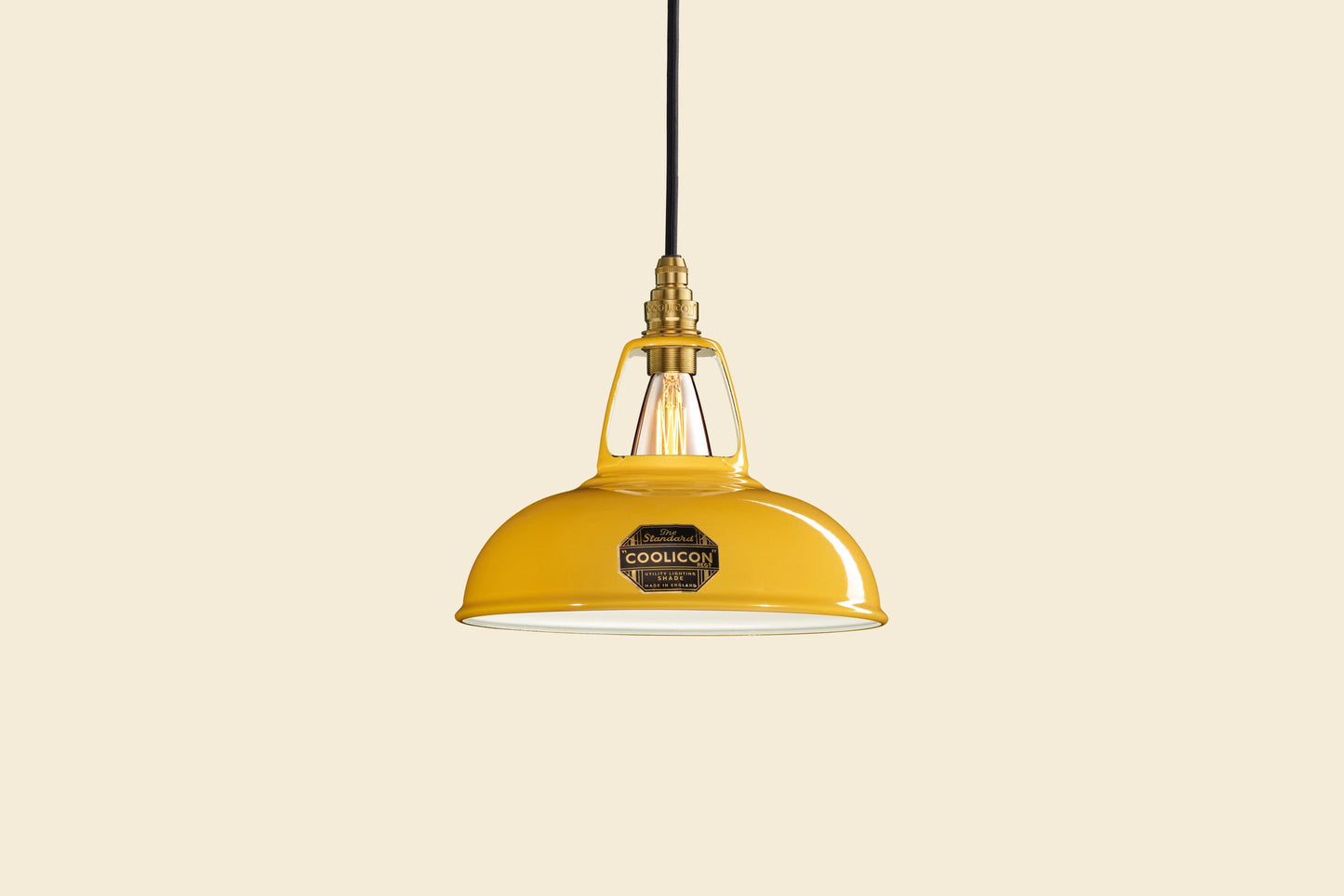 Original Deep Yellow Lampshade & Suspension Set