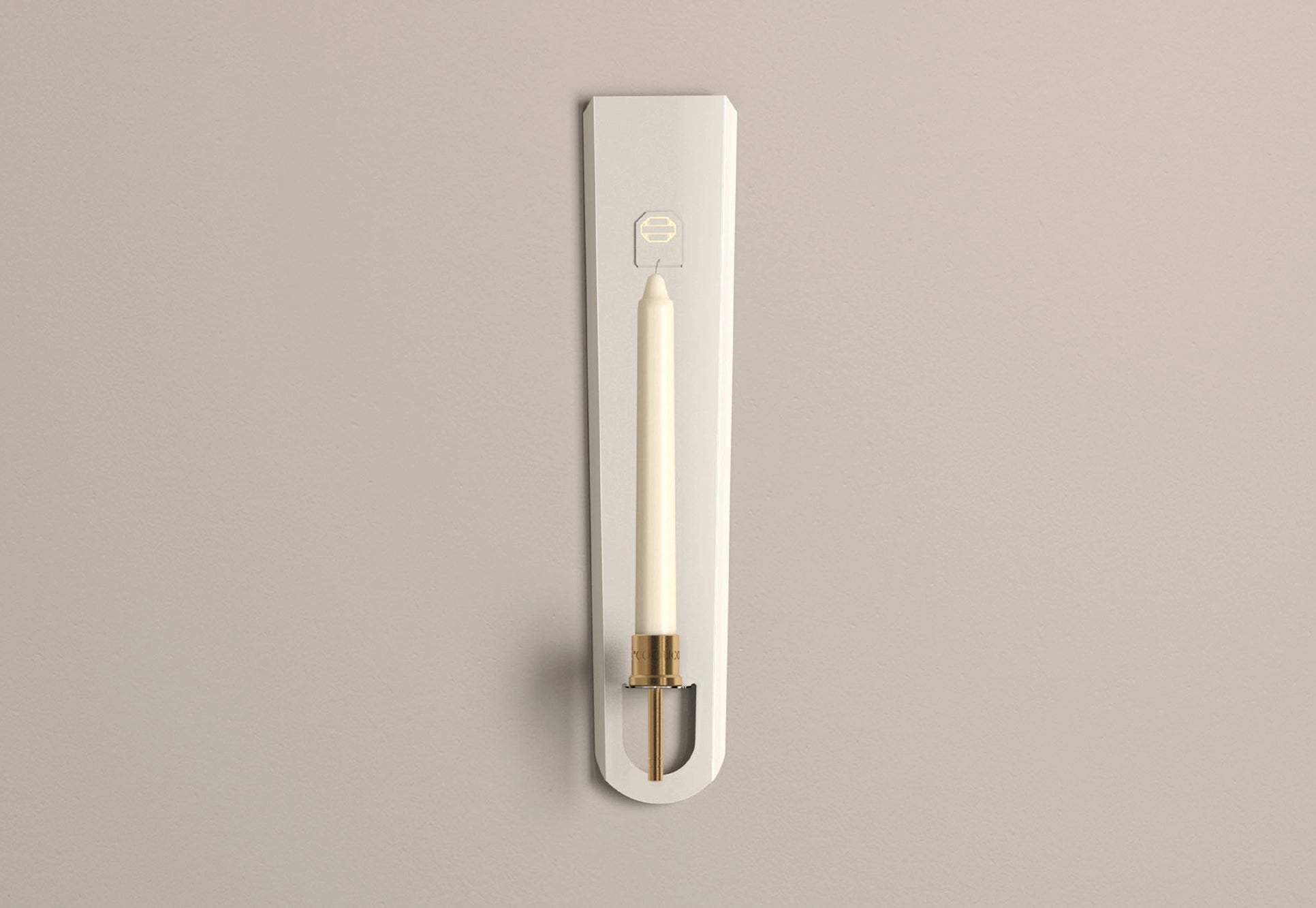 A white vitreous enamel candle sconce